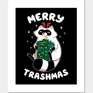 Merry Trashmas Xmas Raccoon by Tobe Fonseca Posters and Art